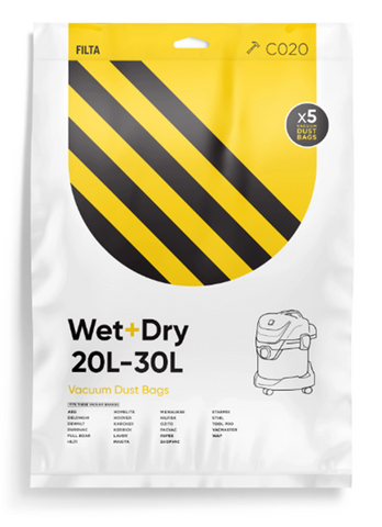 Filta Wet Dry Vacuum Bags 30L Pk/5 (C020)