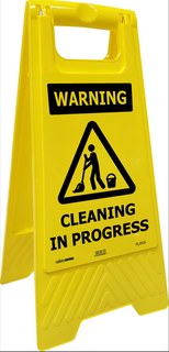 Warning Yellow Sign Cleaning in Progress