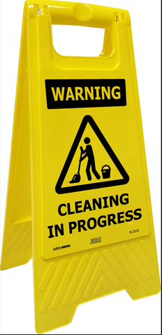 Warning Yellow Sign Cleaning in Progress