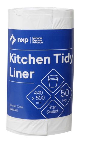 Bin Liner 20L 400x500mm 8mu White Roll/50