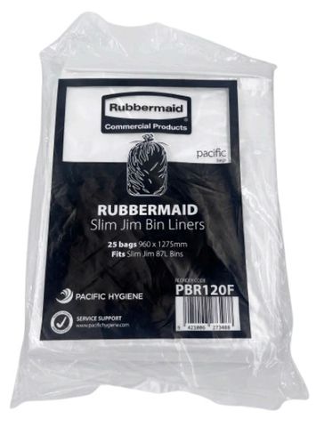 PH Slim Jim Bin Liner 120L Clear 960mm x 1275mm PK/25