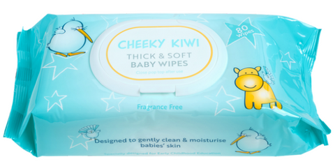 Cheeky Kiwi Baby Wipes Unscented Pk/80