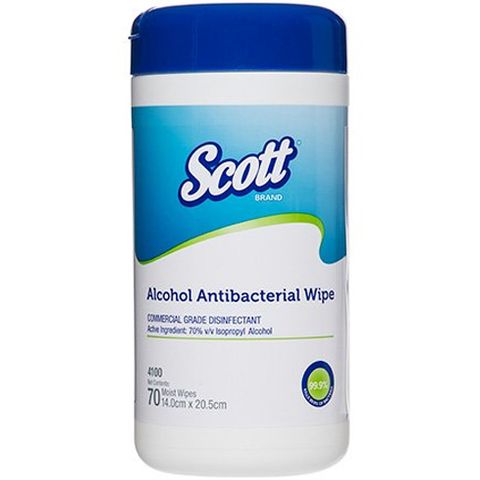 KC Scott Alcohol Antibac Wipes Tub/70