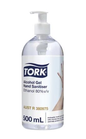 Tork Alcohol Gel Counter Bottle With Pump 500ml (420125)