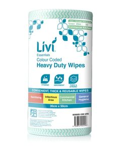 Livi Heavy Duty Cloths Green 45m Sheets Roll/90 sheets
