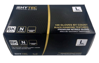 Gloves Nitrile Black Diamond Textured Extra Strong Large Pk/100