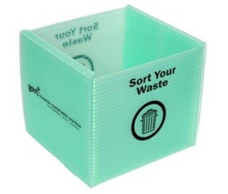 Waste Bin Recycling Cube 100x100x100mm green
