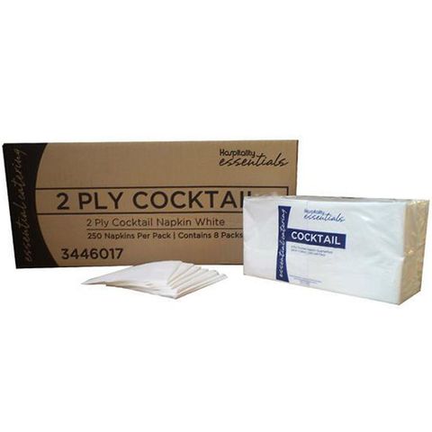 Hospitality 2ply White Cocktail Napkins (3446017)