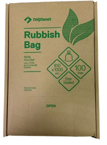 NXPlanet Rubbish Bags 80L Black 800x1000 Disp Box/100