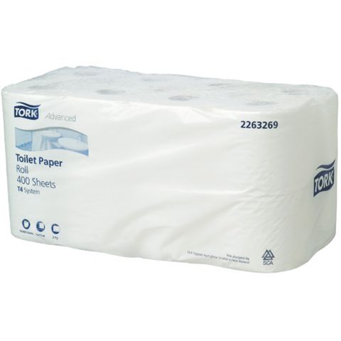 Tork T4 Advanced 2ply Conventional Toilet Rolls 16Pks Ctn/48 (2263269)