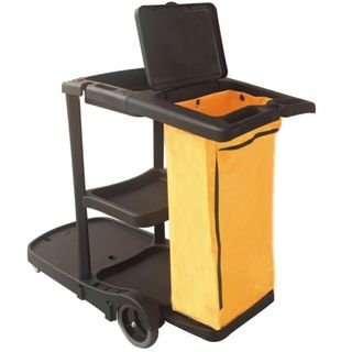 Black Janitors Cart Trolley (Rounded Model)