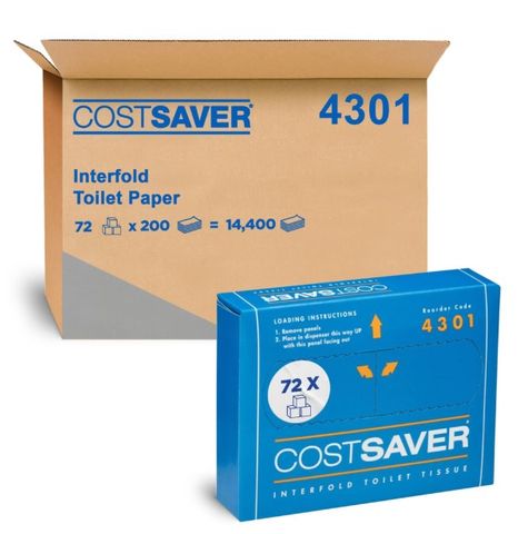 KC Costsaver 1ply Interfold Toilet Tissues (4301)
