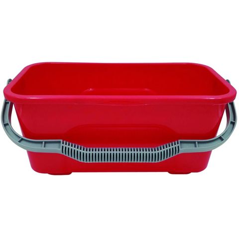Rectangle Plastic Window Bucket Red 12L
