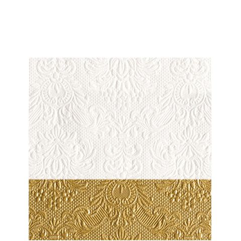Ambiente - Paper Napkins - Pack of 15 - Cocktail Size - Elegance Dip Gold