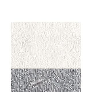 Ambiente - Paper Napkins - Pack of 15 - Cocktail Size - Elegance Dip Silver