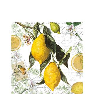 Ambiente - Paper Napkins - Pack of 20 - Cocktail Size - Lemon