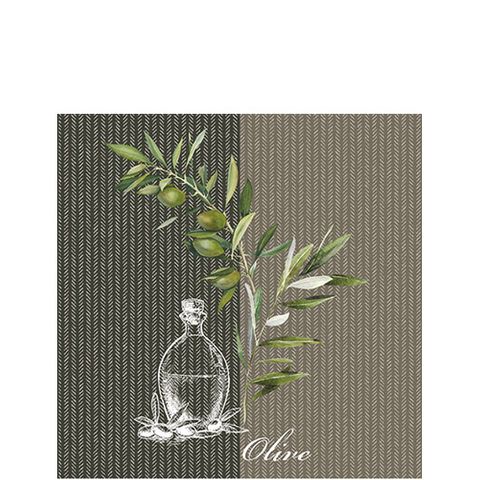 Ambiente - Paper Napkins - Pack of 20 - Cocktail Size - Oil and Olives