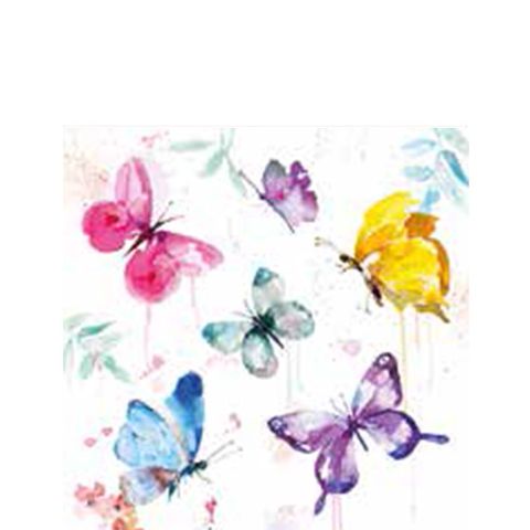 Ambiente - Paper Napkins - Pack of 20 - Cocktail Size - Butterfly Collection