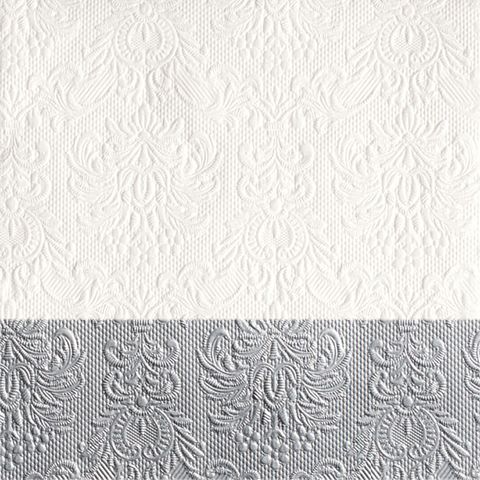 Ambiente - Paper Napkins - Pack of 15 - Luncheon Size - Elegance Dip Silver