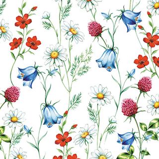 Ambiente - Paper Napkins - Pack of 20 - Luncheon Size - Mixed Wild Flowers
