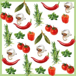 Ambiente - Paper Napkins - Pack of 20 - Luncheon Size - Italian Vegetables