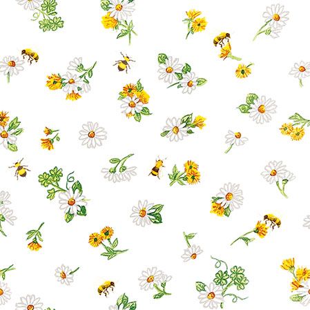 Ambiente - Paper Napkins - Pack of 20 - Luncheon Size - Daisy All Over With Bees