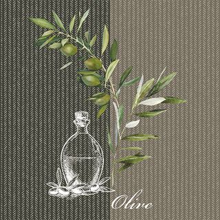 Ambiente - Paper Napkins - Pack of 20 - Luncheon Size - Oil and Olives