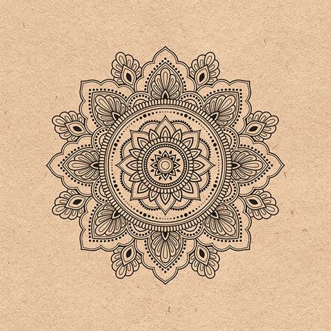 Ambiente - Paper Napkins - Pack of 20 - Luncheon Size - Recycled Mandala Nature