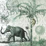 Ambiente - Paper Napkins - Pack of 20 - Luncheon Size - Adventure Elephant