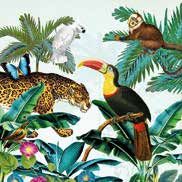 Ambiente - Paper Napkins - Pack of 20 - Luncheon Size - Tropical Animals