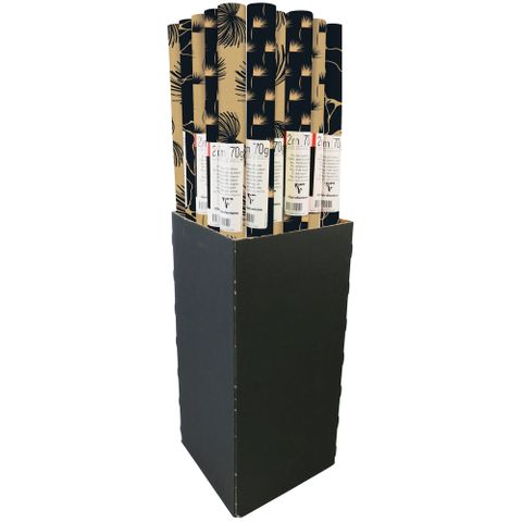 Clairefontaine - Printed Raw Kraft Roll Wrap 70gsm - 2m x 0.7m - Display Box of 30 Rolls - Essentiel
