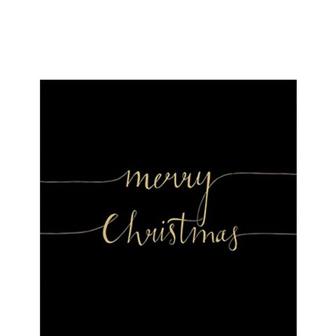 Ambiente - Paper Napkins Christmas - Pack of 20 - Cocktail Size - Christmas Note Black/Gold