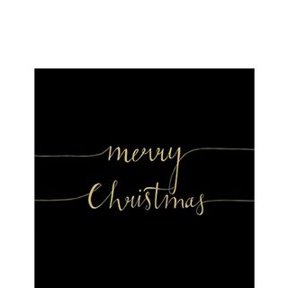 Ambiente - Paper Napkins Christmas - Pack of 20 - Cocktail Size - Christmas Note Black/Gold