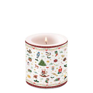 Ambiente Home - Candle - Small - Ornaments All Over Red