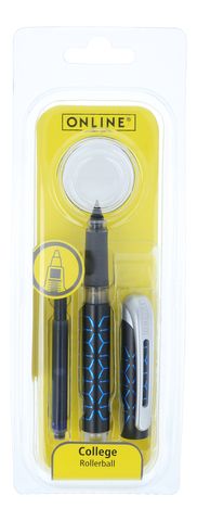 ONLINE College Rollerball Black Style Blue in Blister Pack