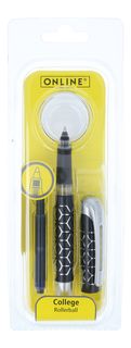 College Rollerball Black Style Silver in Blister Pack