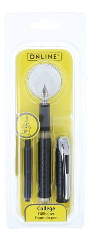 ONLINE College Fountain Pen Black Style Black M-nib in Blister Pack