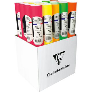 Clairefontaine - Tiny Roll Wrap - 80gsm Poster Paper - 5m x 0.35m - Display Box of 20 Rolls - Fluro