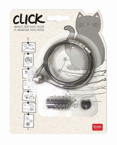 *Photo Hanger   Magnetic Wire Photo Holder - Cat -  Holds 7 Photos. 1.2M Hanging Length