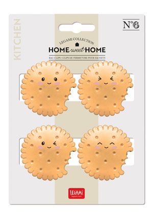 Legami - Set of 4 Bag Clips - Cookie