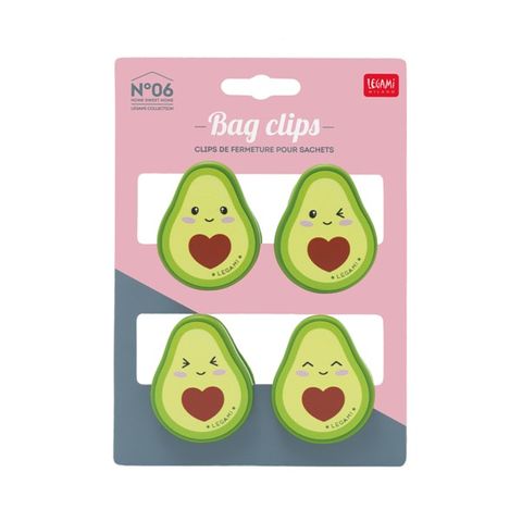 Legami - Set of 4 Bag Clips - Avocado