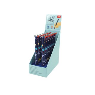 Legami - 2-Colour Ballpoint Pen - Space - Click&Clack Display Pack of 12 Pcs