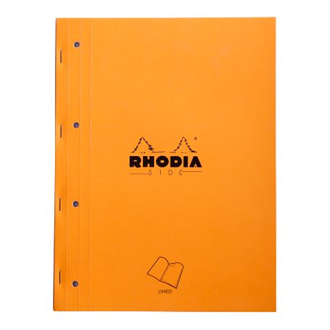 Rhodia - Side Stapled Notepad With 4 Holes - A4+ - Ruled - Orange