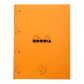 Rhodia - Side Stapled Notepad With 4 Holes - A4+ - Ruled - Orange