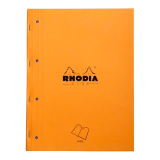 Rhodia - Side Stapled Notepad With 4 Holes - A4+ - Ruled - Orange