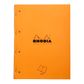 Rhodia - Side Stapled Notepad With 4 Holes - A4+ - Seyes - Orange