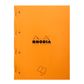 Rhodia - Side Stapled Notepad With 4 Holes - A4+ - 5 x 5 Grid - Orange