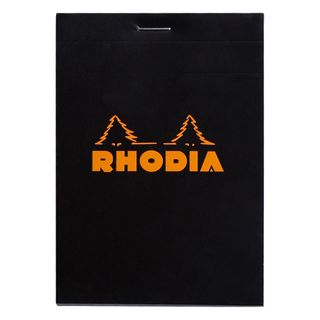 Rhodia - No. 12 Top Stapled Notepad - Pocket - 5 x 5 Grid - Black