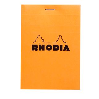Rhodia - No. 12 Top Stapled Notepad - Pocket - 5 x 5 Grid - Orange