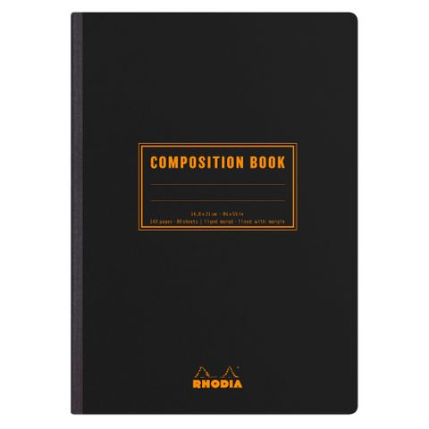 Rhodia - Composition Book - A5 - Ruled with Margin - Black